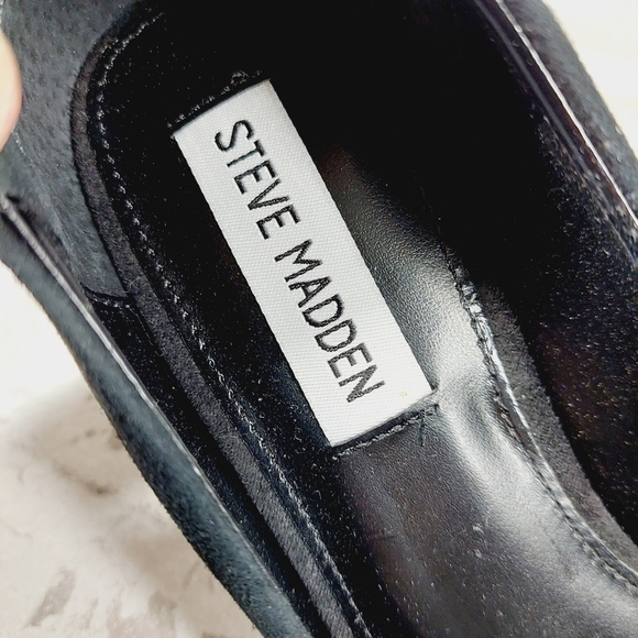 Steve Madden Lend Black Suede Pointed Toe Pump Heels T470 - Picture 9 of 11